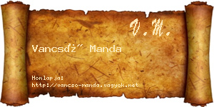 Vancsó Manda névjegykártya